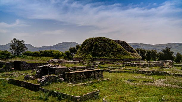 View of the Dharmarajika stupa in Taxila ruins, Pakistan